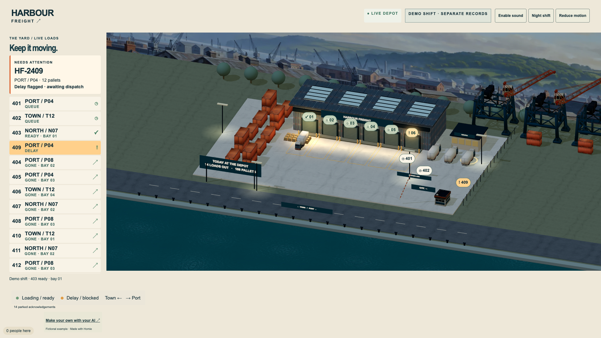 The live Harbour Freight wall screen, captured in Chrome