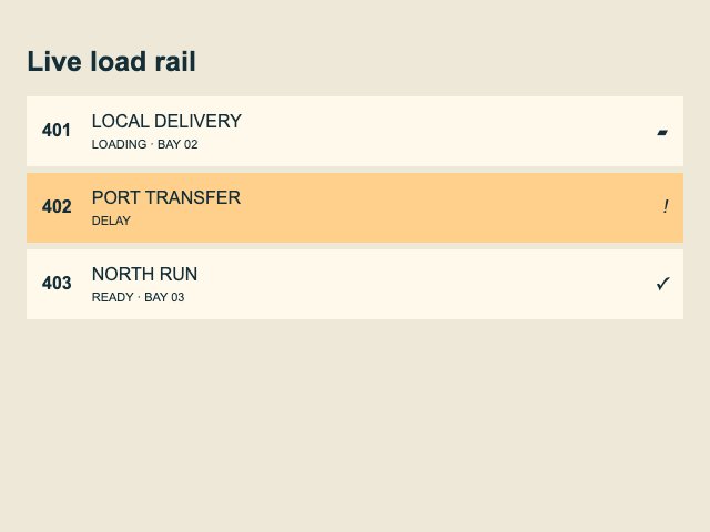 Live load rail preview